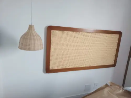 Cabeceira de Cama Madeira com Palhinha Indiana