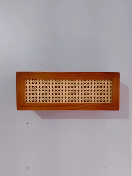 Prateleira Porta Decorações em Pinus com Palha Indiana