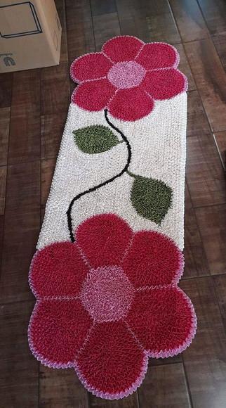 2 Passadeiras de Frufru para Quarto Flor Antiderrapante