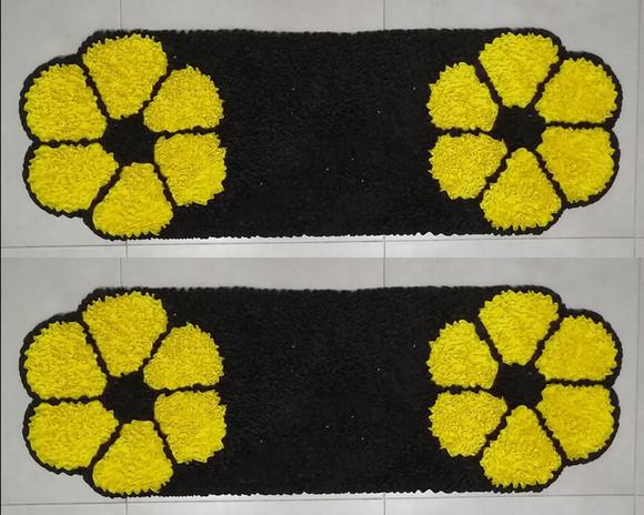2 Passadeiras de Quarto Flor em Frufru Antiderrapante