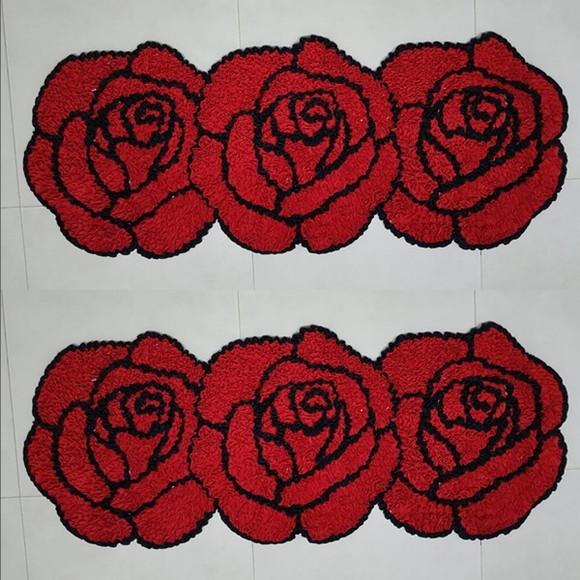2 Passadeiras de Quarto Flor em Frufru Antiderrapante