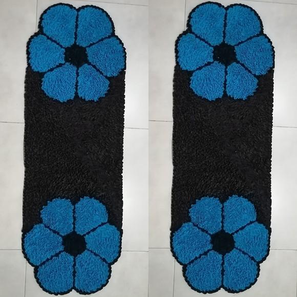 2 Passadeiras de Quarto Flor em Frufru Antiderrapante