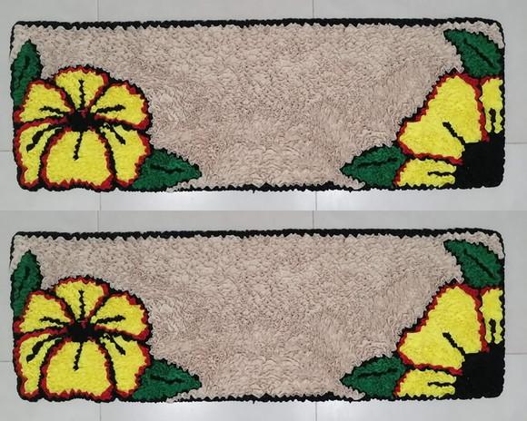 2 Passadeiras de Quarto Flor em Frufru Antiderrapante