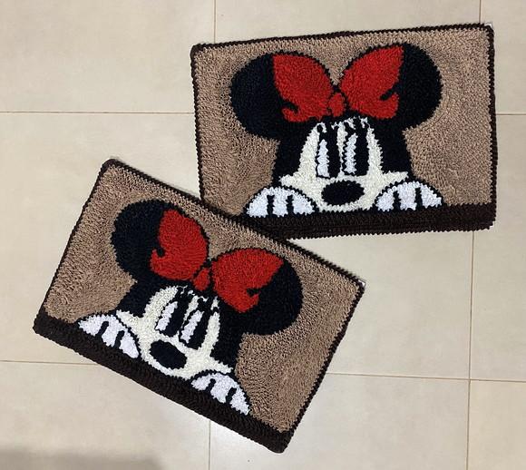 2 Tapetes Frufru Minnie Antiderrapante