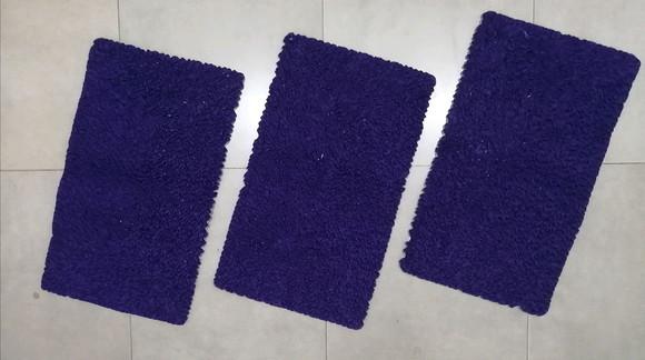 3 Tapetes Frufru Roxo Antiderrapante