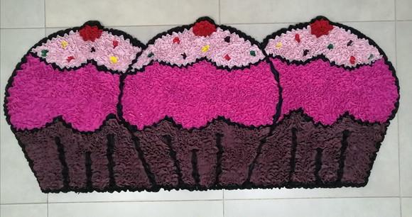 Passadeira Cupcake em Frufru 1m20cm x 50cm Antiderrapante