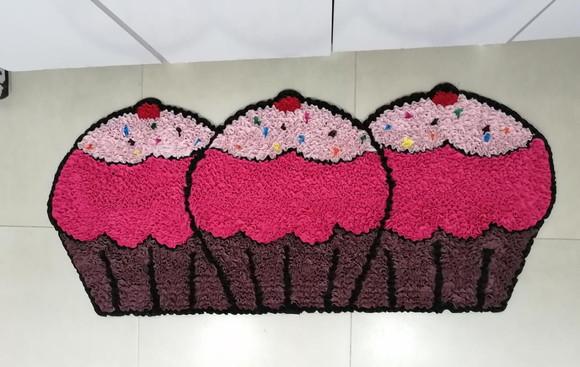 Passadeira de Cupcake em Frufru 1m20cm x 50cm Antiderrapante