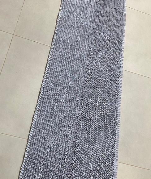 Passadeira Frufru Cinza 2m50cm Antiderrapante