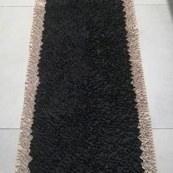 Passadeira Frufru Bege/marrom 3m50cm x 40cm Antiderrapante