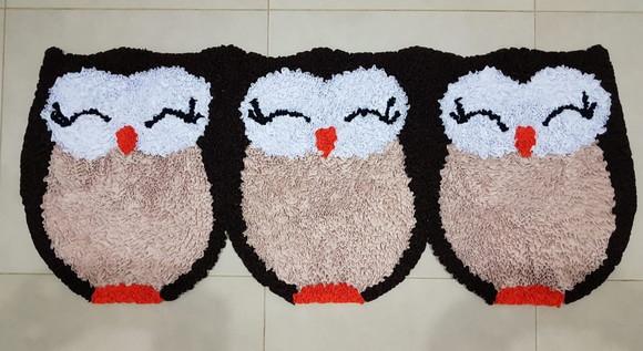 Passadeira Frufru Coruja 1m40cm x 40cm Antiderrapante