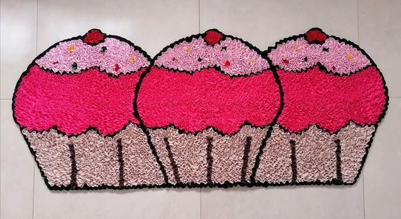 Passadeira Frufru Cupcake 1.20m x 50cm Antiderrapante