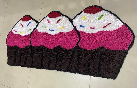 Passadeira Frufru Cupcake 1m20cm Antiderrapante