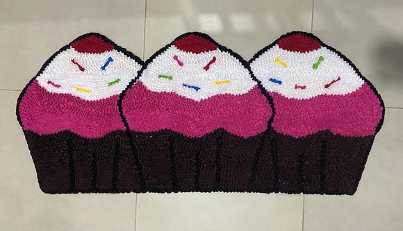 Passadeira Frufru Cupcake 1m20cm Antiderrapante