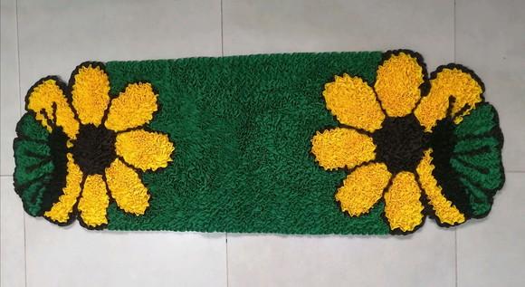 Passadeira Frufru Flor Amarela 1m20cm x 40cm Antiderrapante