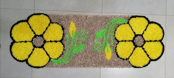 Passadeira Frufru Flor Amarela 1m20cm x 40cm Antiderrapante