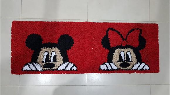 Passadeira Frufru Minnie e Mickey 1m20cm Antiderrapante