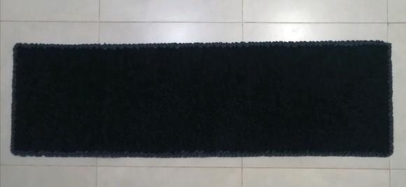 Passadeira Frufru Preta 1m20cm Antiderrapante