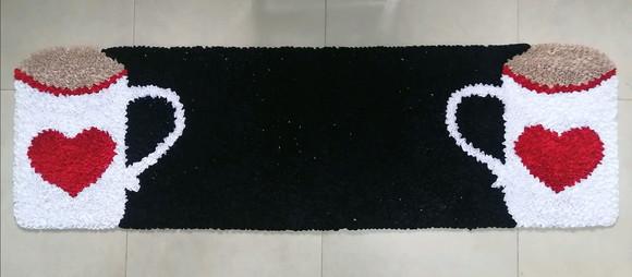 Passadeira Frufru Xícara Branca 1m70cm x 40cm Antiderrapante