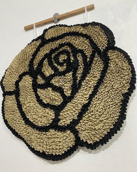 Tapeçaria de Parede Frufru Rosa Bege