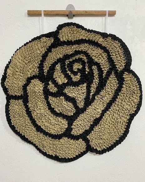 Tapeçaria de Parede Frufru Rosa Bege