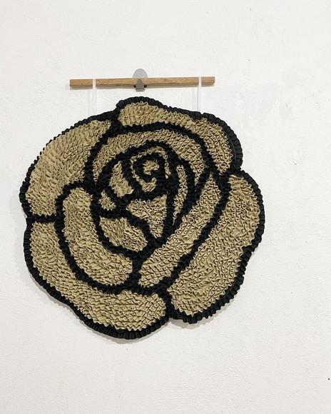 Tapeçaria de Parede Frufru Rosa Bege
