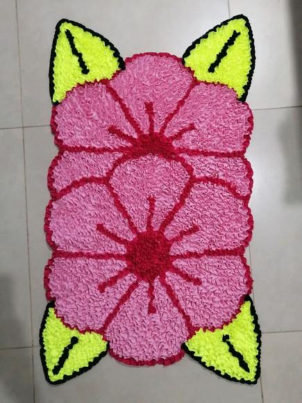 Tapete Flor Rosa Claro 50cm X 90cm Antiderrapantes
