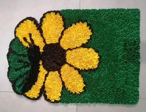 Tapete Frufru Flor Amarela Antiderrapante
