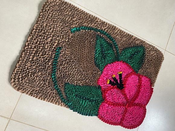 Tapete Frufru Flor Rosa Pink 60cm x 40cm Antiderrapante