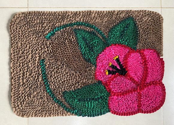 Tapete Frufru Flor Rosa Pink 60cm x 40cm Antiderrapante