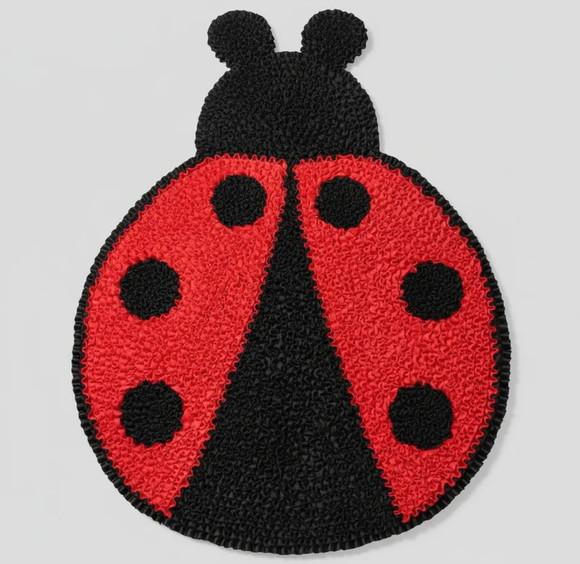 Tapete Frufru Joaninha 60cm x 40cm Antiderrapante