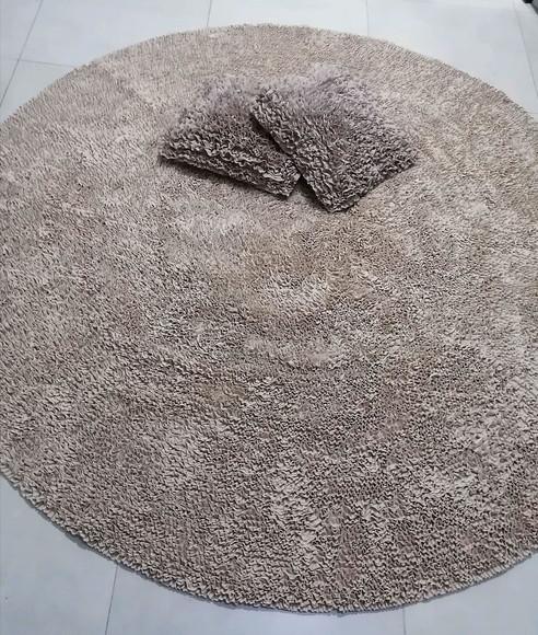 Tapete Frufru Sala 1m80cm / 2 Capas Almofada Antiderrapante