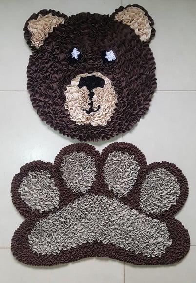 Tapetes de Urso em Frufru Antiderrapante