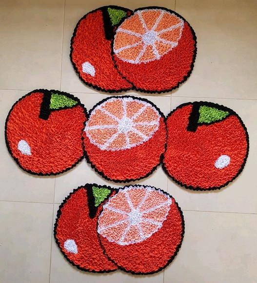 Tapetes de Laranjas em Frufru Antiderrapente