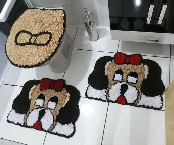 Tapetes Frufru Banheiro Cachorras Antiderrapante