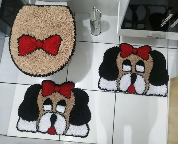 Tapetes Frufru Banheiro Cachorras Antiderrapante