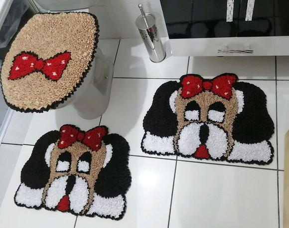 Tapetes Frufru Banheiro Cachorras Antiderrapante