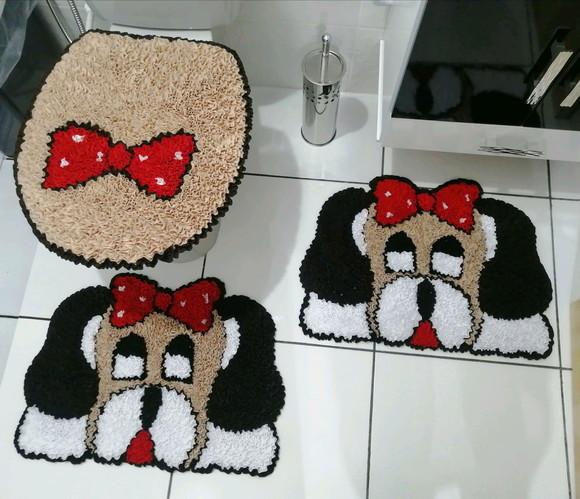 Tapetes Frufru Banheiro Cachorras Antiderrapante