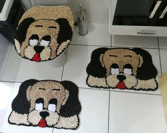 Tapetes Frufru Banheiro Cachorro Antiderrapante