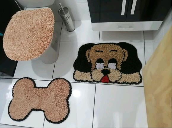 Tapetes Frufru Banheiro Cachorro Antiderrapante