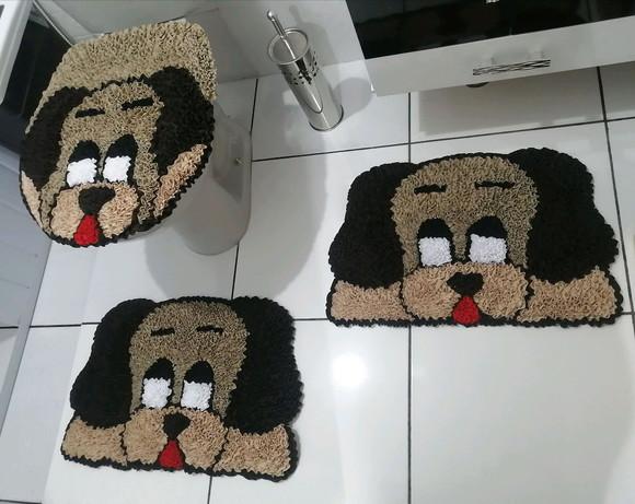 Tapetes Frufru Banheiro Cachorro Antiderrapante