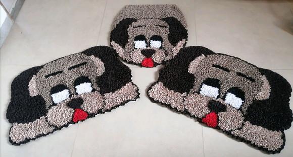 Tapetes Frufru Banheiro Cachorros Antiderrapante