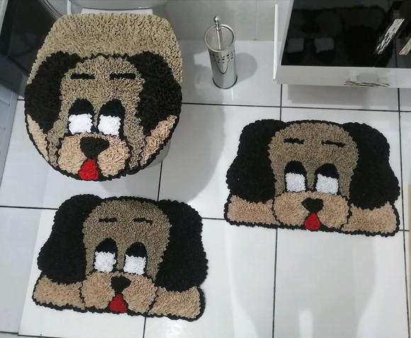 Tapetes Frufru Banheiro Cachorro Antiderrapante