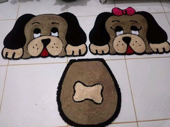 Tapetes Frufru Banheiro Cachorro/Cachorra Antiderrapante