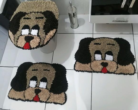 Tapetes Frufru Banheiro Cachorro Antiderrapante