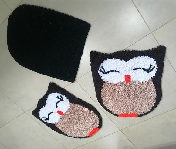 Tapetes Frufru Banheiro Corujas Antiderrapantes