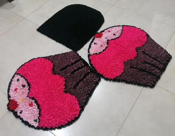 Tapetes Frufru Banheiro Cupcake Antiderrapante