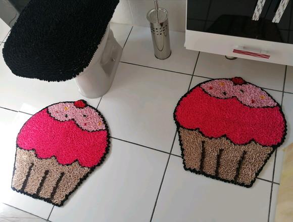 Tapetes Frufru Banheiro Cupcake Antiderrapante