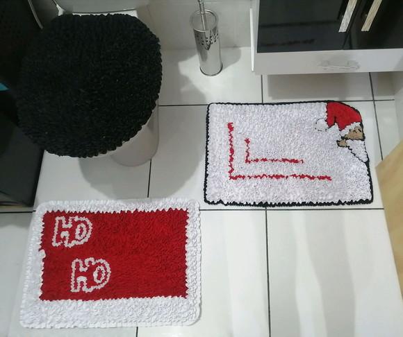 Tapetes Frufru Banheiro Feliz Natal Antiderrapante