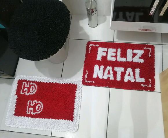 Tapetes Frufru Banheiro Feliz Natal Antiderrapante