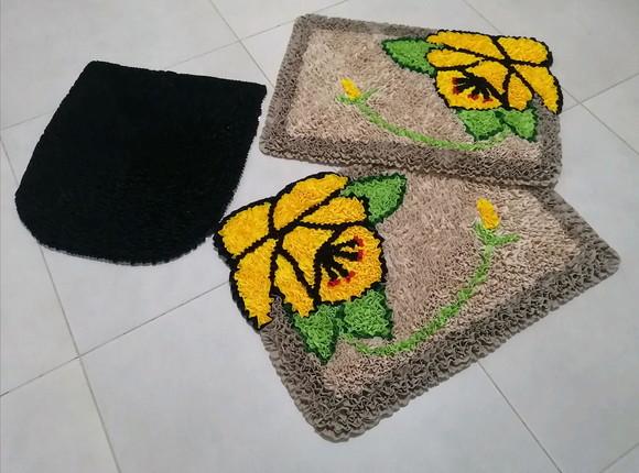 Tapetes Frufru Banheiro Flor Amarela Antiderrapante
